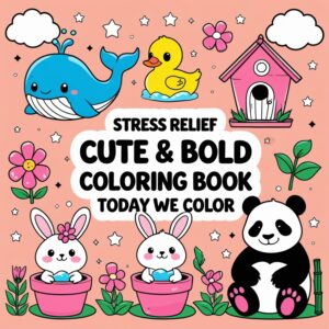 kids stress relief coloring book 200 page mega bundle: bold & easy designs for relaxation, creativity, anxiety relief | ages 4 8, 5 12